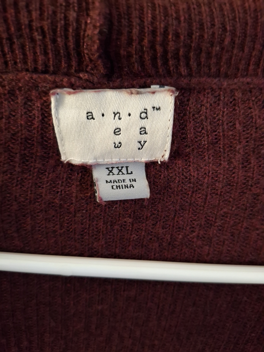 a new day Burgundy Ribbed Women’s Sweater Cardigan